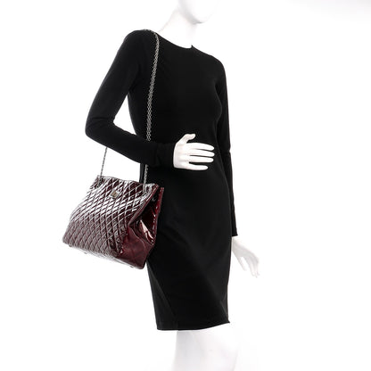 Chanel Patent Calfskin Quilted Reissue 2.55 Tote Burgundy 2 of 8