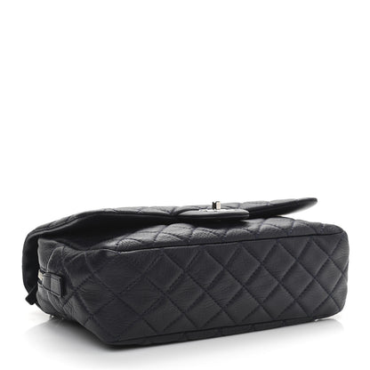 Chanel Deerskin Quilted Casual Journey Flap Dark Blue 4 of 11