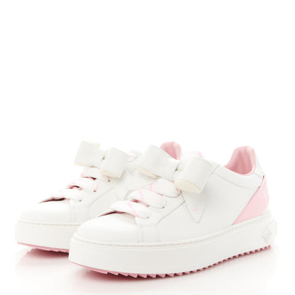 Louis Vuitton Calfskin Time Out Bow Sneakers 39 White Pink 3 of 8