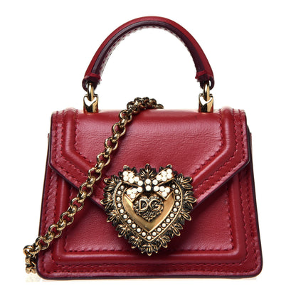 Dolce & Gabbana Smooth Calfskin Micro Devotion Satchel Red 1 of 10