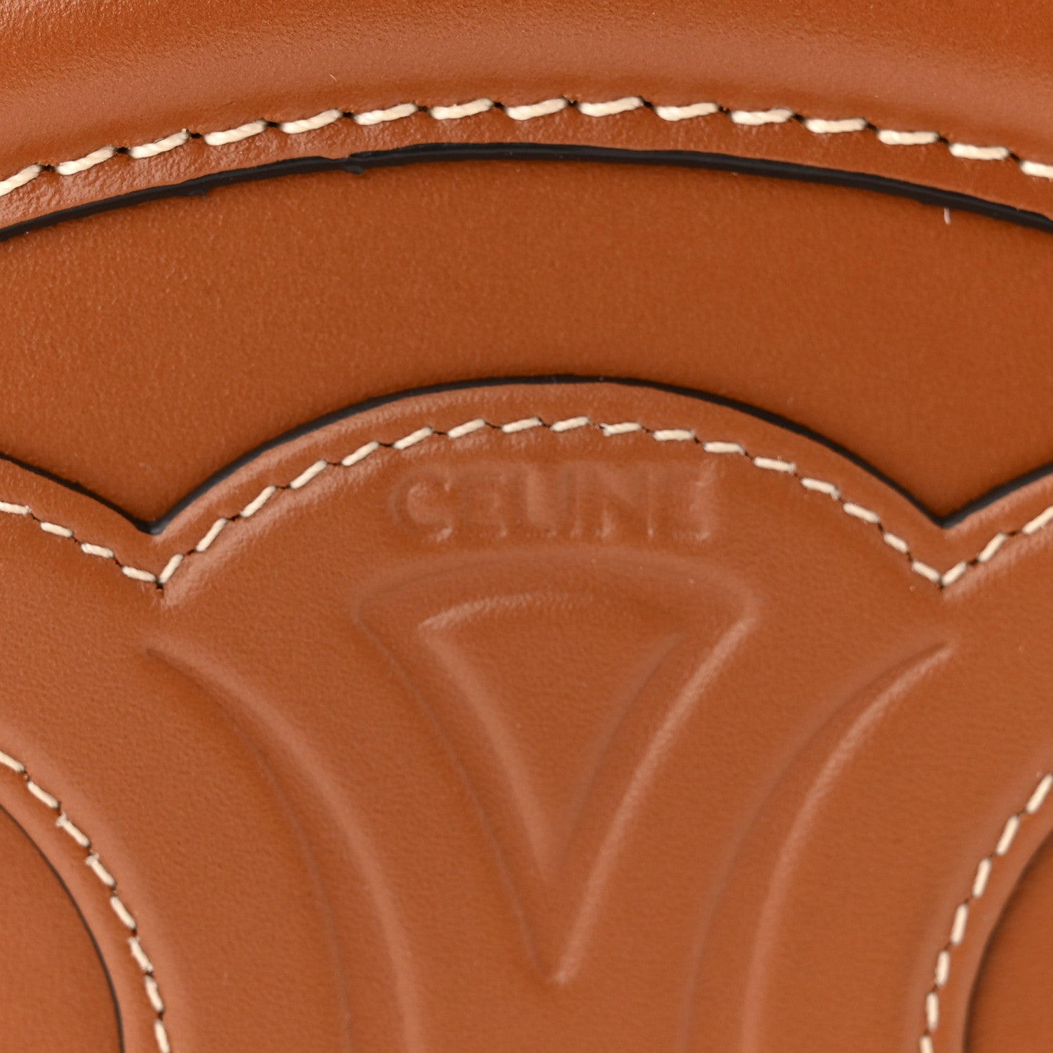 Celine Smooth Calfskin Cuir Small Triomphe Oval Crossbody Purse Tan 6 of 11