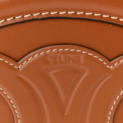Celine Smooth Calfskin Cuir Small Triomphe Oval Crossbody Purse Tan 6 of 11