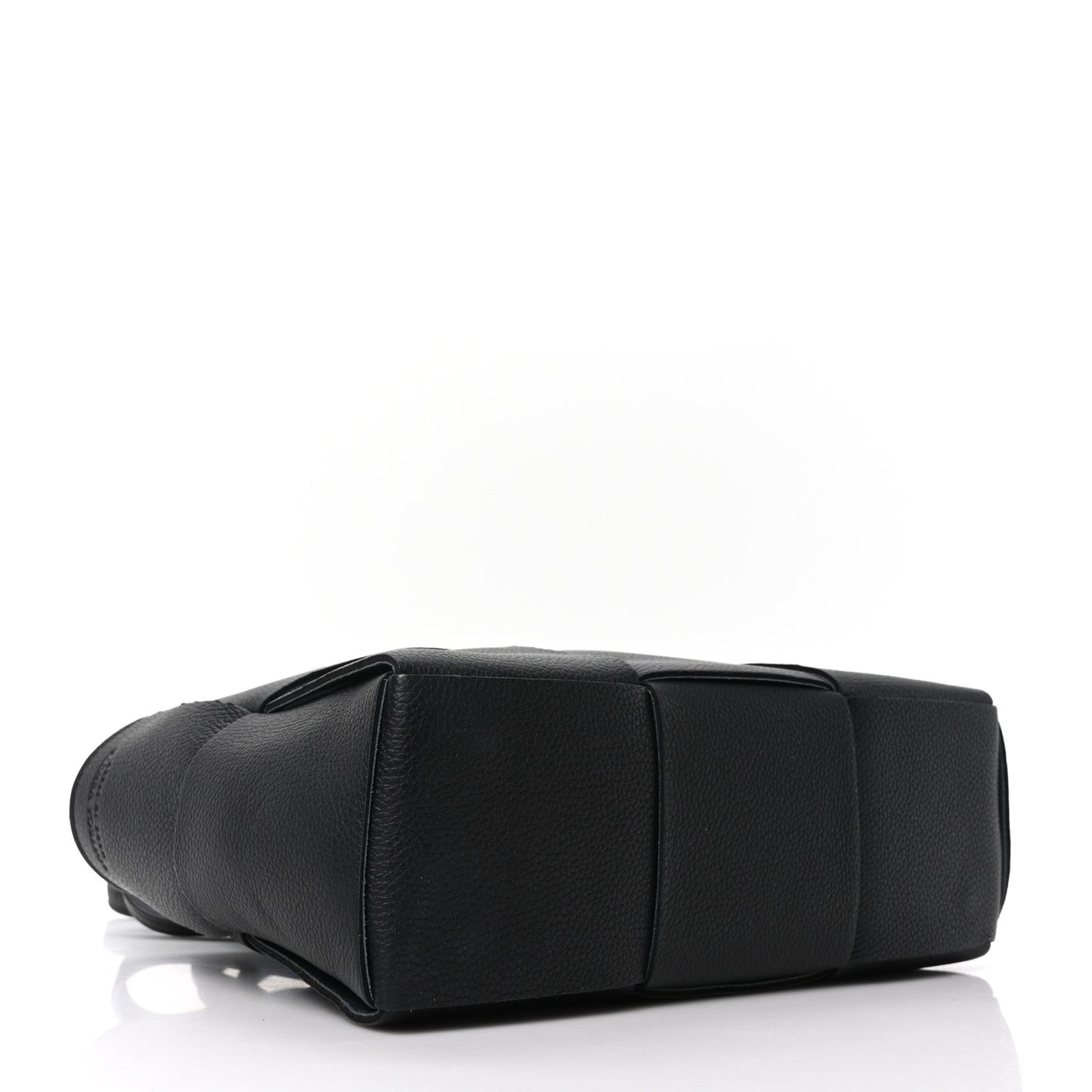 Grained Calfskin Intrecciato Mini Arco Tote Black