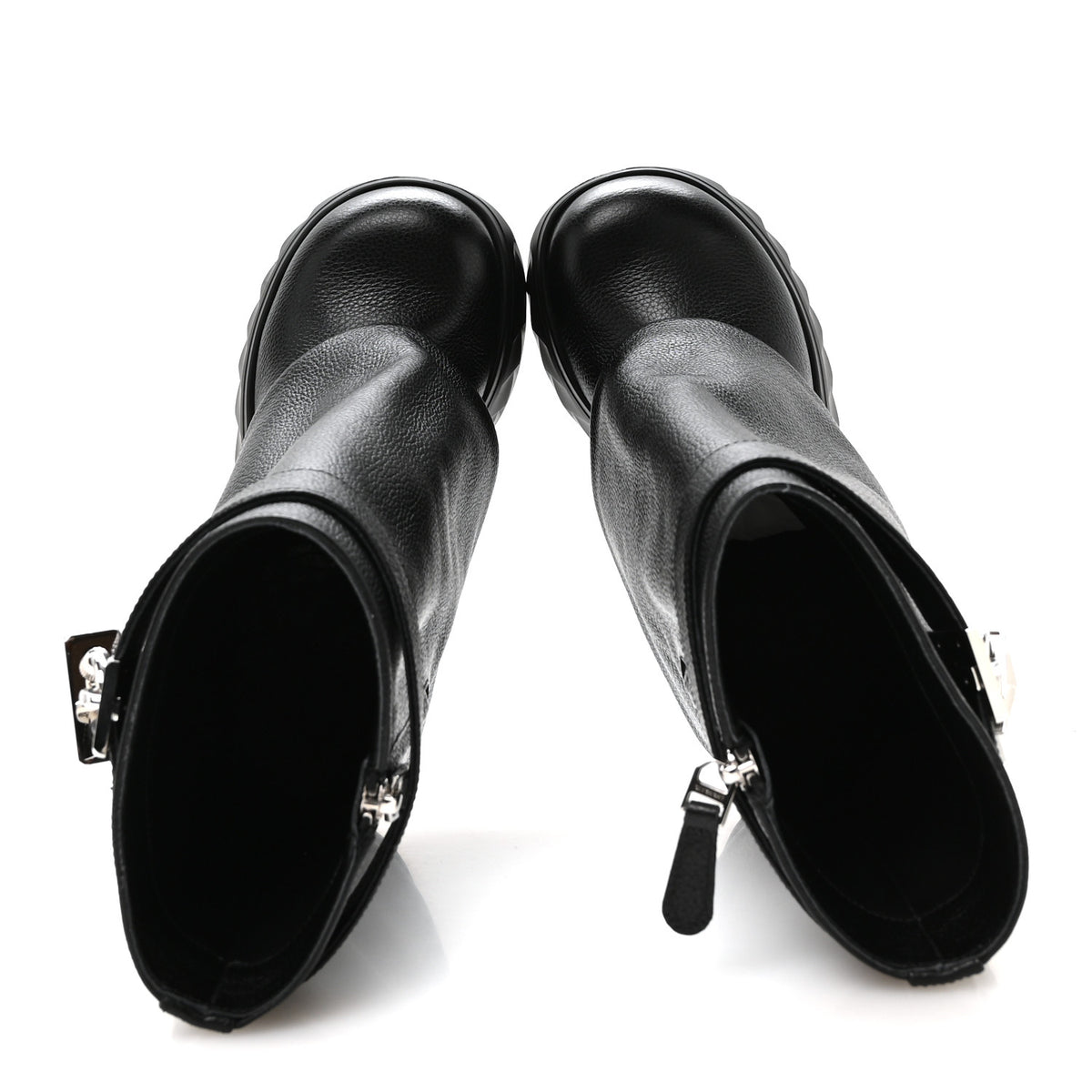 Givenchy Grained Calfskin Shark Lock Biker Ankle Boots 36 Black 2 of 8