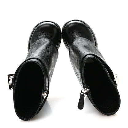 Givenchy Grained Calfskin Shark Lock Biker Ankle Boots 36 Black 2 of 8