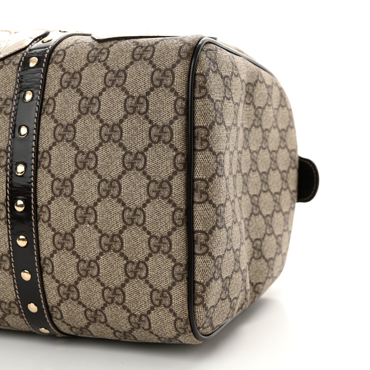Gucci Monogram Guccissima Hearts Studded Medium Joy Boston Dark Brown 10 of 11