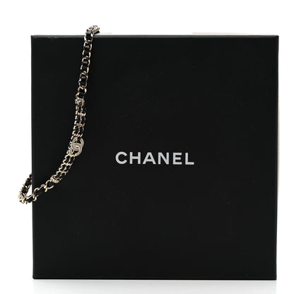 Chanel Metal Lambskin Crystal CC Choker Necklace Black Gold 6 of 6