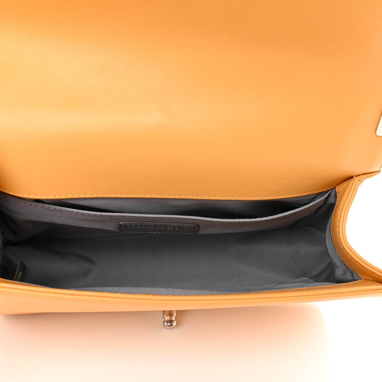 Chanel Calfskin Chevron Quilted Medium Boy Flap Yellow 5 of 15