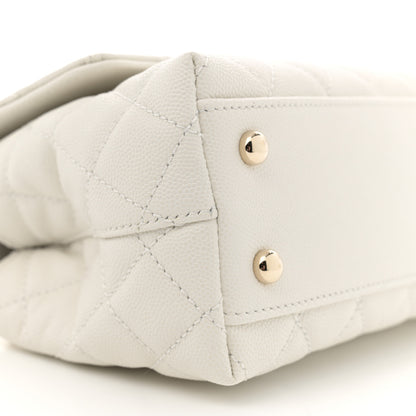 Chanel Caviar Quilted Mini Coco Handle Flap White 9 of 12