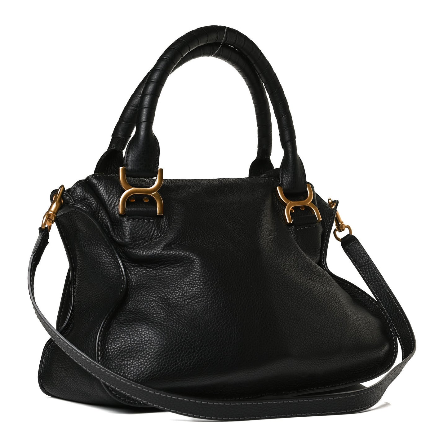 Calfskin Medium Marcie Satchel Black