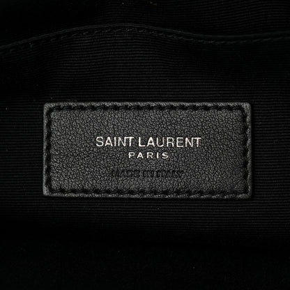Saint Laurent Calfskin Crocodile Embossed Monogram Belt Bag Black 6 of 12