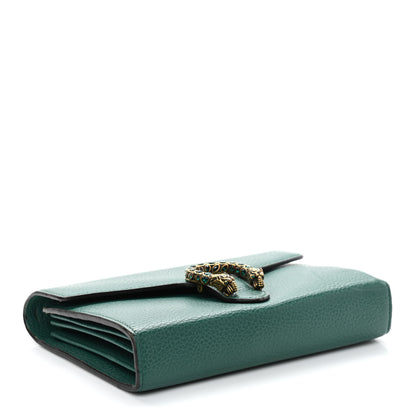 Gucci Calfskin Mini Dionysus Chain Wallet Emerald 3 of 10