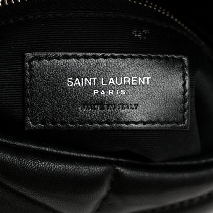 Saint Laurent Lambskin Quilted Toy Loulou Puffer Monogram Chain Satchel Black 7 of 16