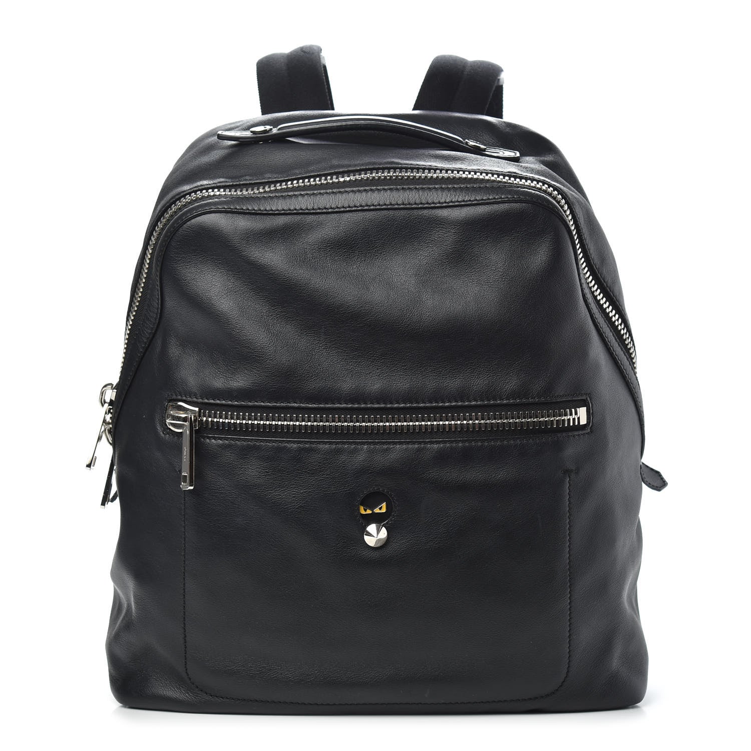 Fendi Calfskin Faces Backpack Black 1 of 12