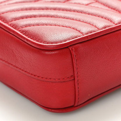 Prada Soft Calfskin Diagramme Double Zip Chain Crossbody Bag Rosso 8 of 9