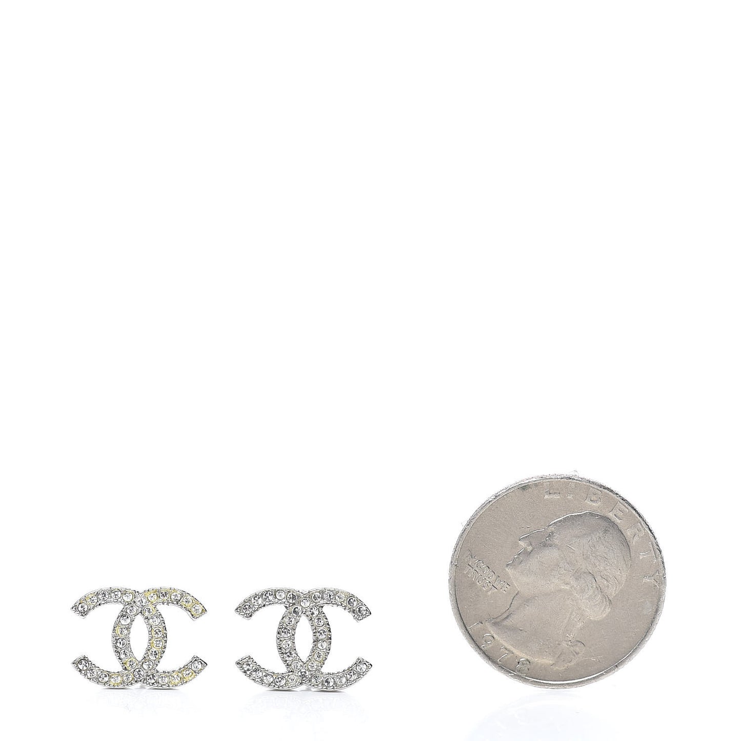 Crystal CC Earrings Silver