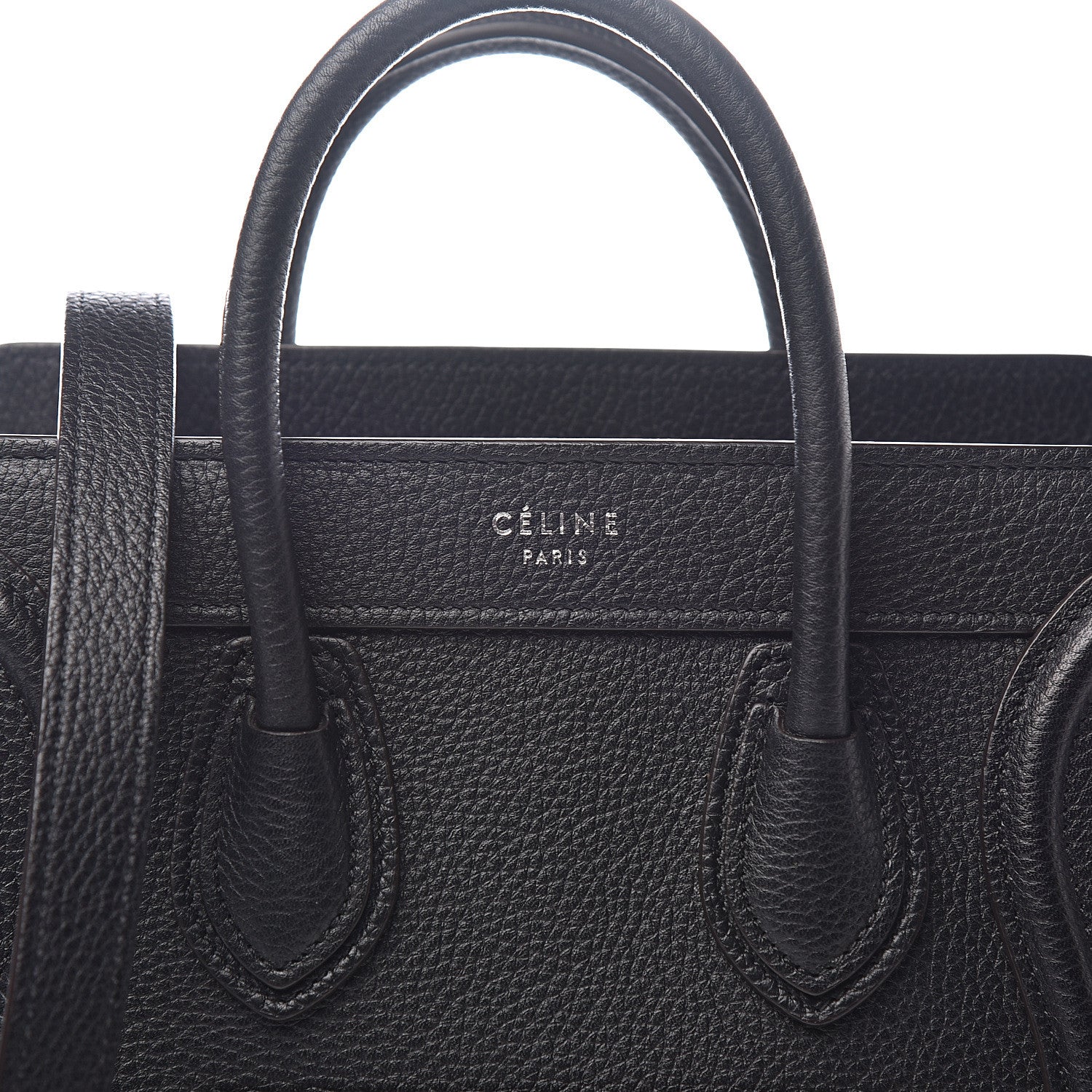 Celine Drummed Calfskin Nano Luggage Black 8 of 8