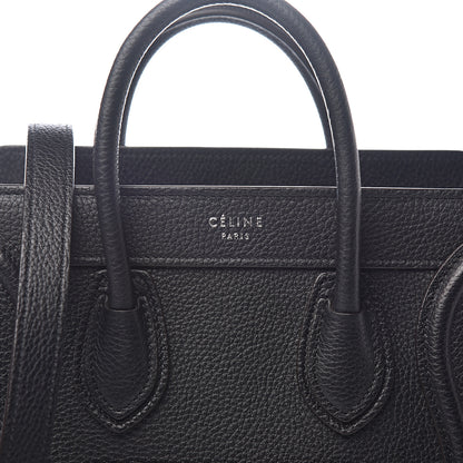 Celine Drummed Calfskin Nano Luggage Black 8 of 8