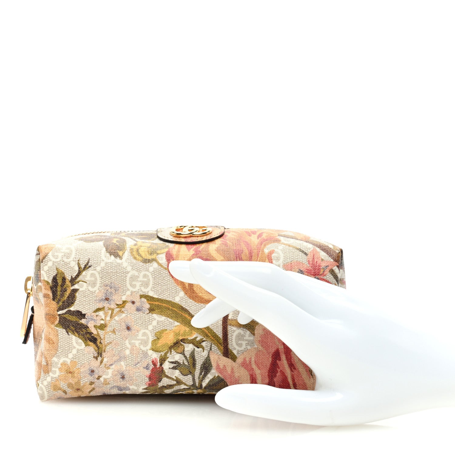 Gucci GG Supreme Monogram Water Flora Small Ophidia Cosmetic Case Beige White Multicolor 2 of 7