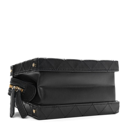 Chanel Calfskin Quilted Small Studded Square Vanity Case Black 4 of 11