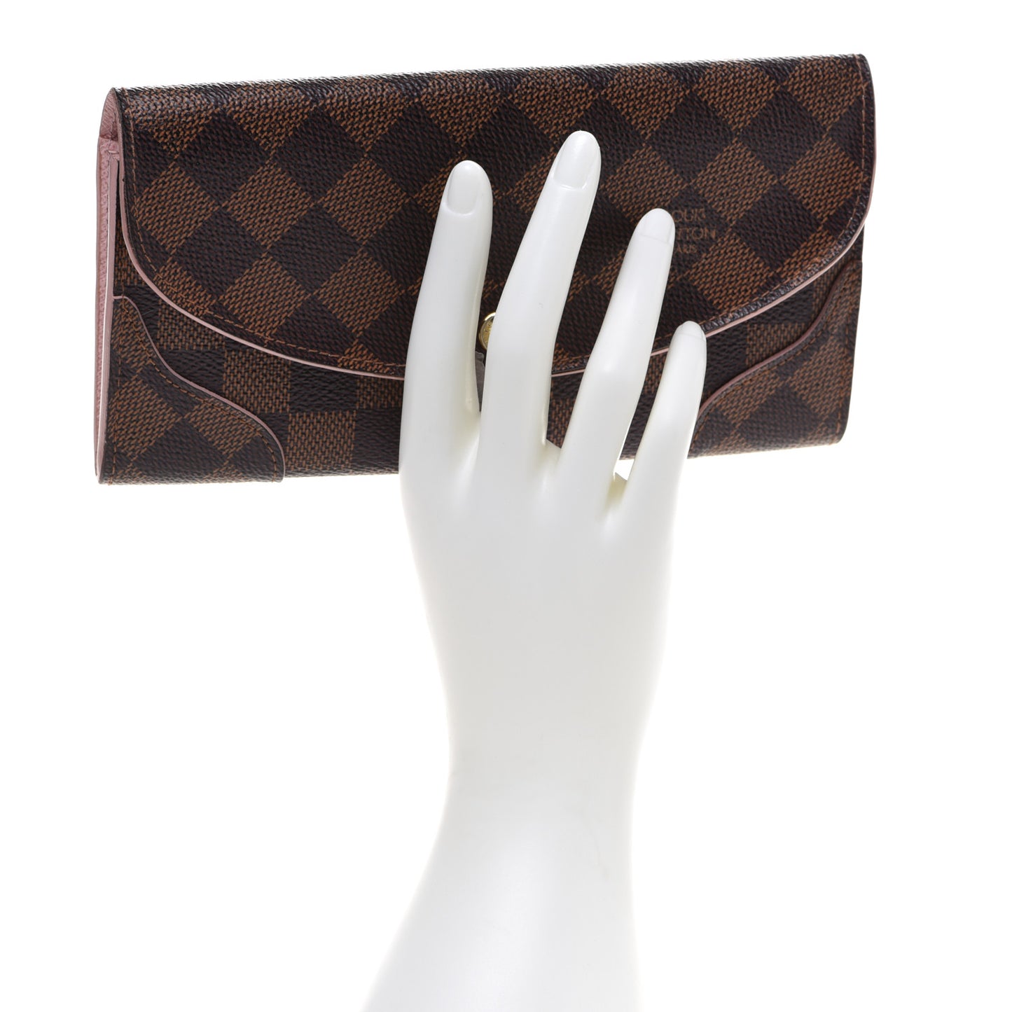 Damier Ebene Caissa Wallet Rose Ballerine