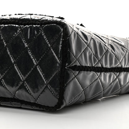 Chanel Vinyl Quilted Funny Tweed Tote Black 9 of 9
