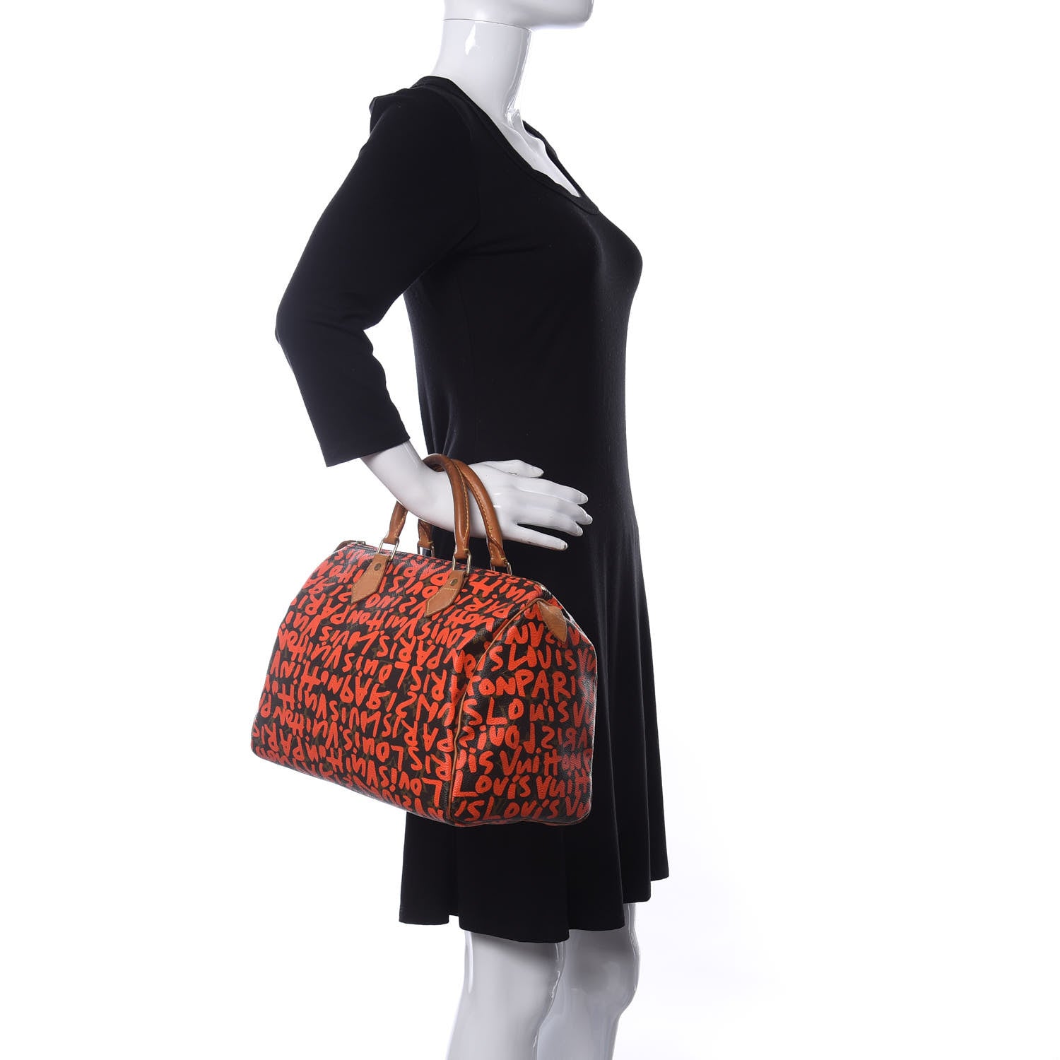 Louis Vuitton Monogram Graffiti Speedy 30 Orange 2 of 9