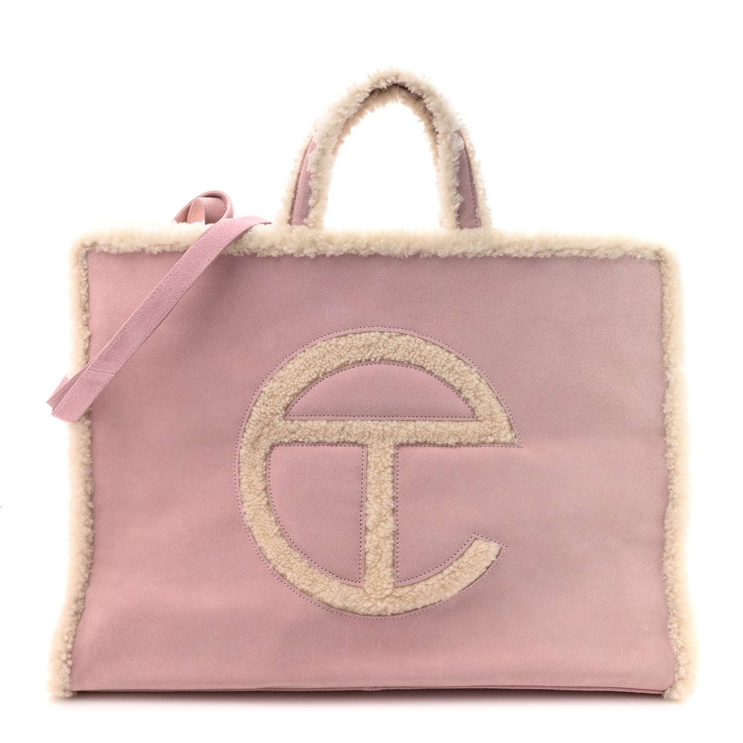 Telfar X UGG Suede Shearling Large Shopping Bag Pink 1 of 10