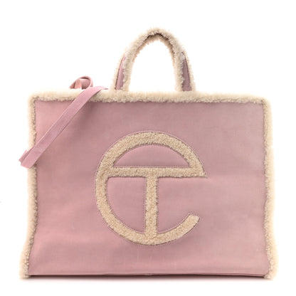 Telfar X UGG Suede Shearling Large Shopping Bag Pink 1 of 10