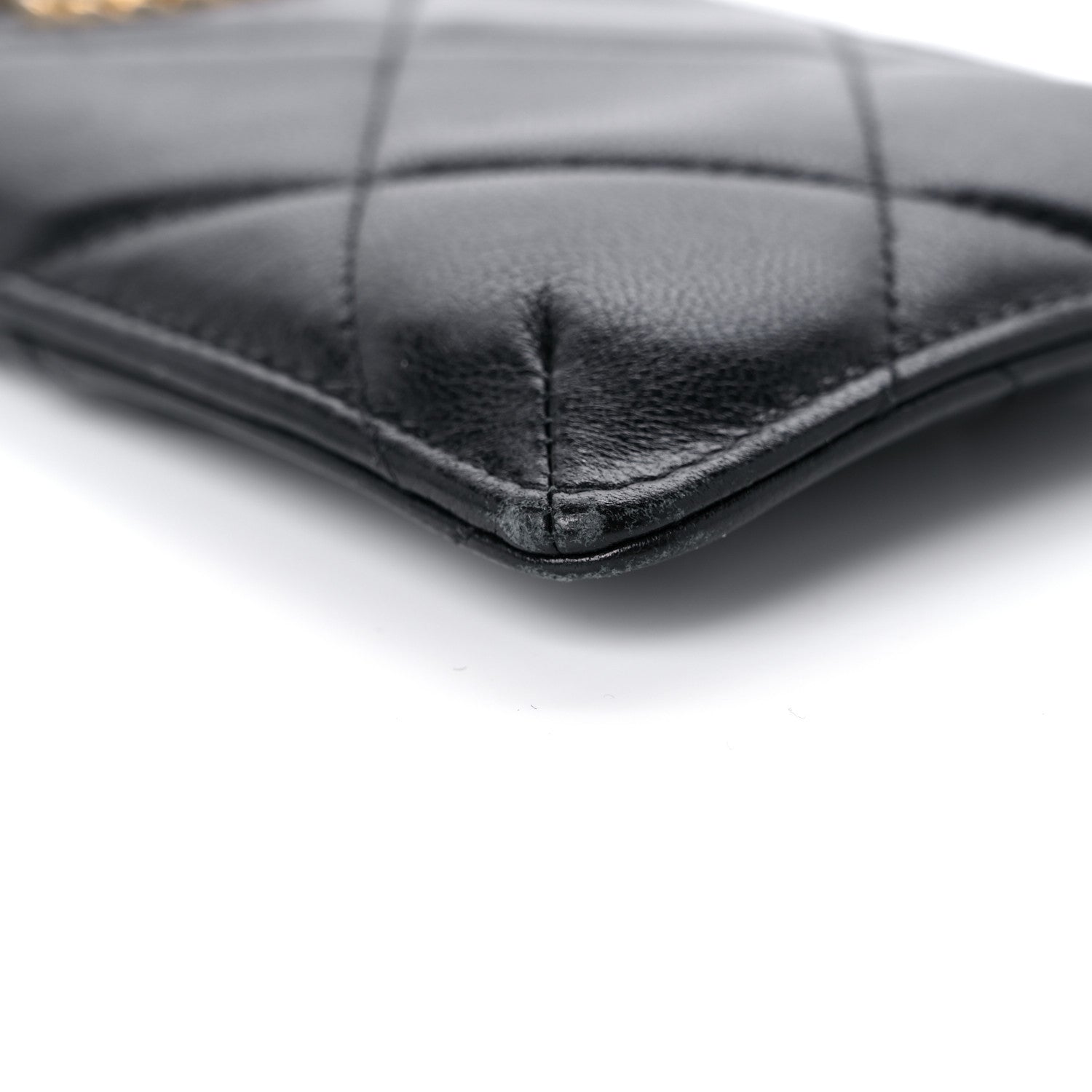 Chanel Goatskin Quilted Chanel 19 Phone and Card Holder Black 9 of 13