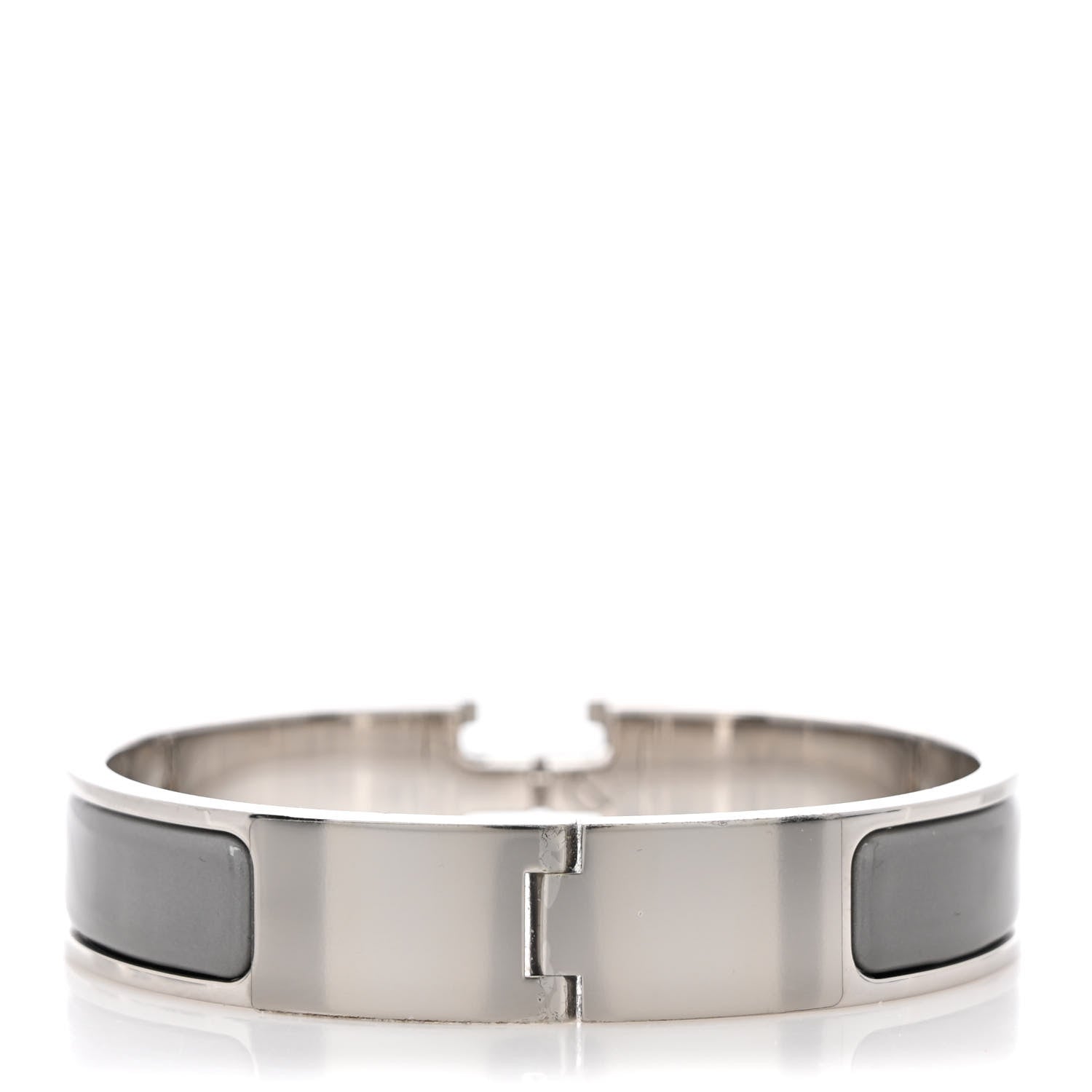 Hermes Enamel Narrow Clic Clac H Bracelet PM Gris Macadam 3 of 5