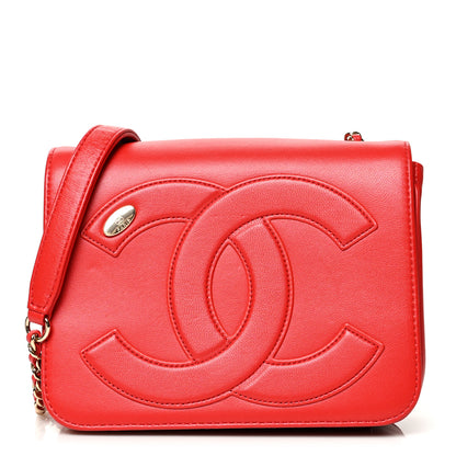 Chanel Lambskin CC Mania Flap Bag Red 1 of 9