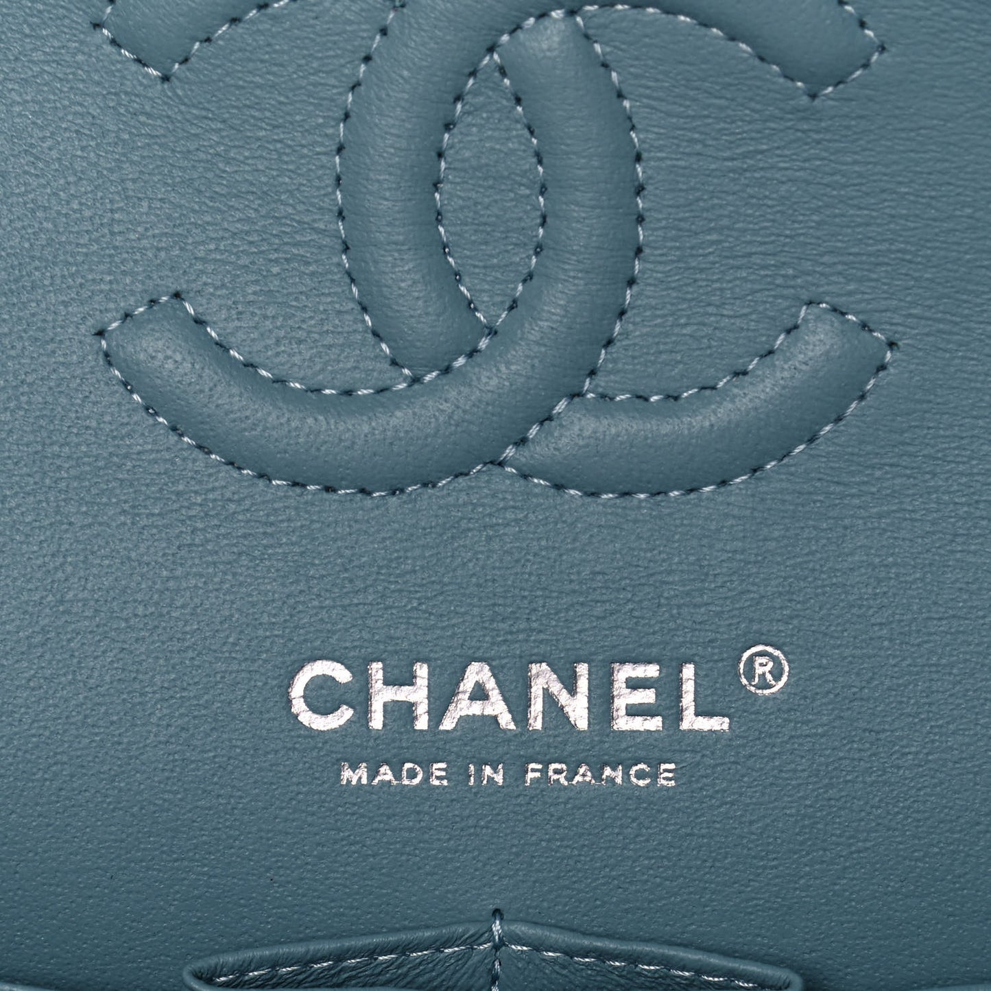 Caviar Quilted Small Double Flap Light Blue