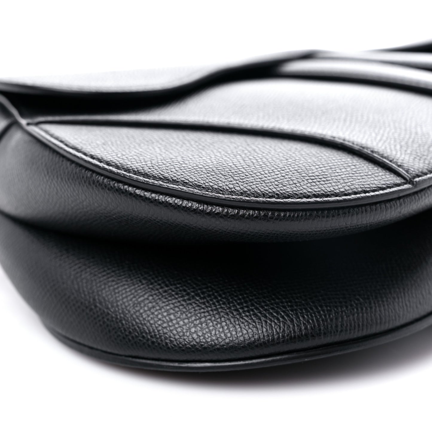 Grained Calfskin Saddle Bag Black