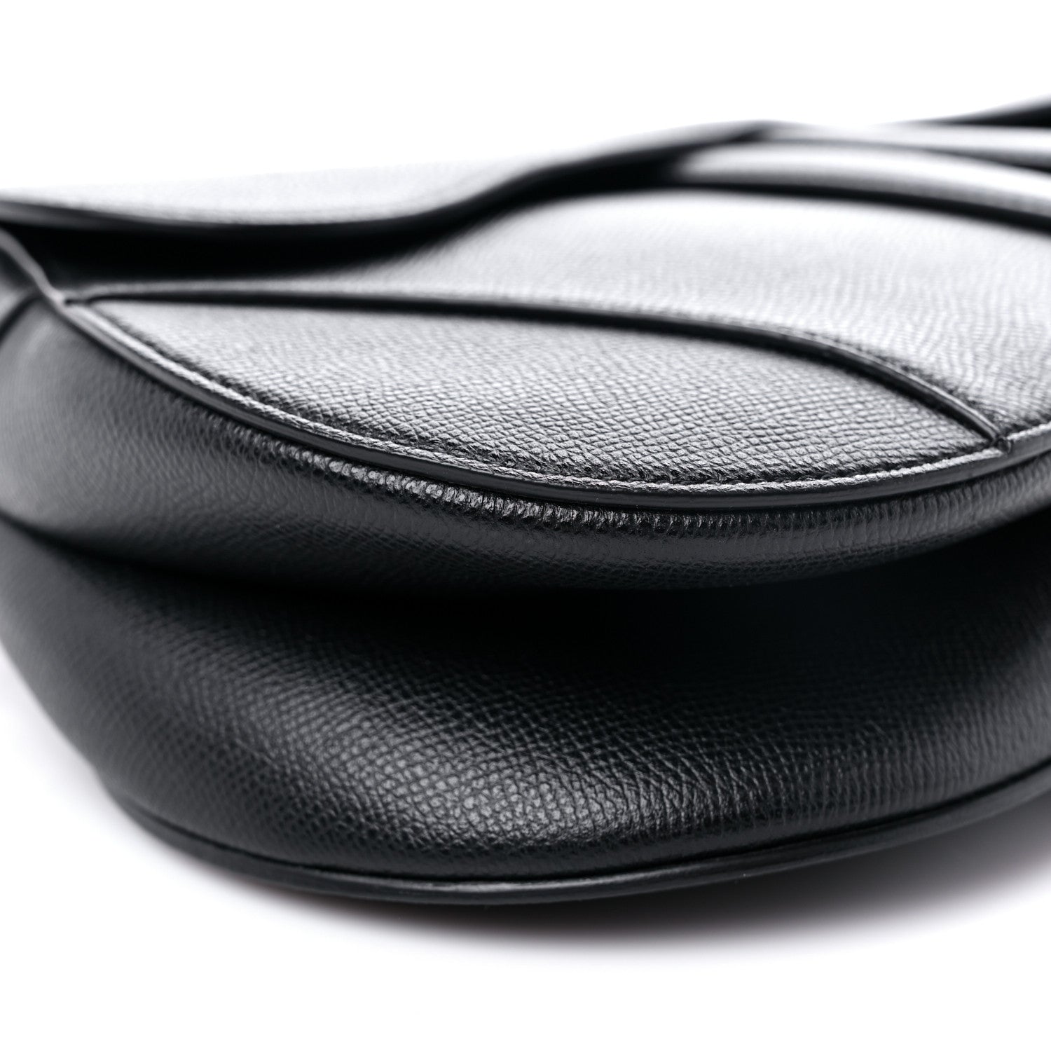 Christian Dior Grained Calfskin Saddle Bag Black 8 of 9