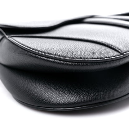 Christian Dior Grained Calfskin Saddle Bag Black 8 of 9