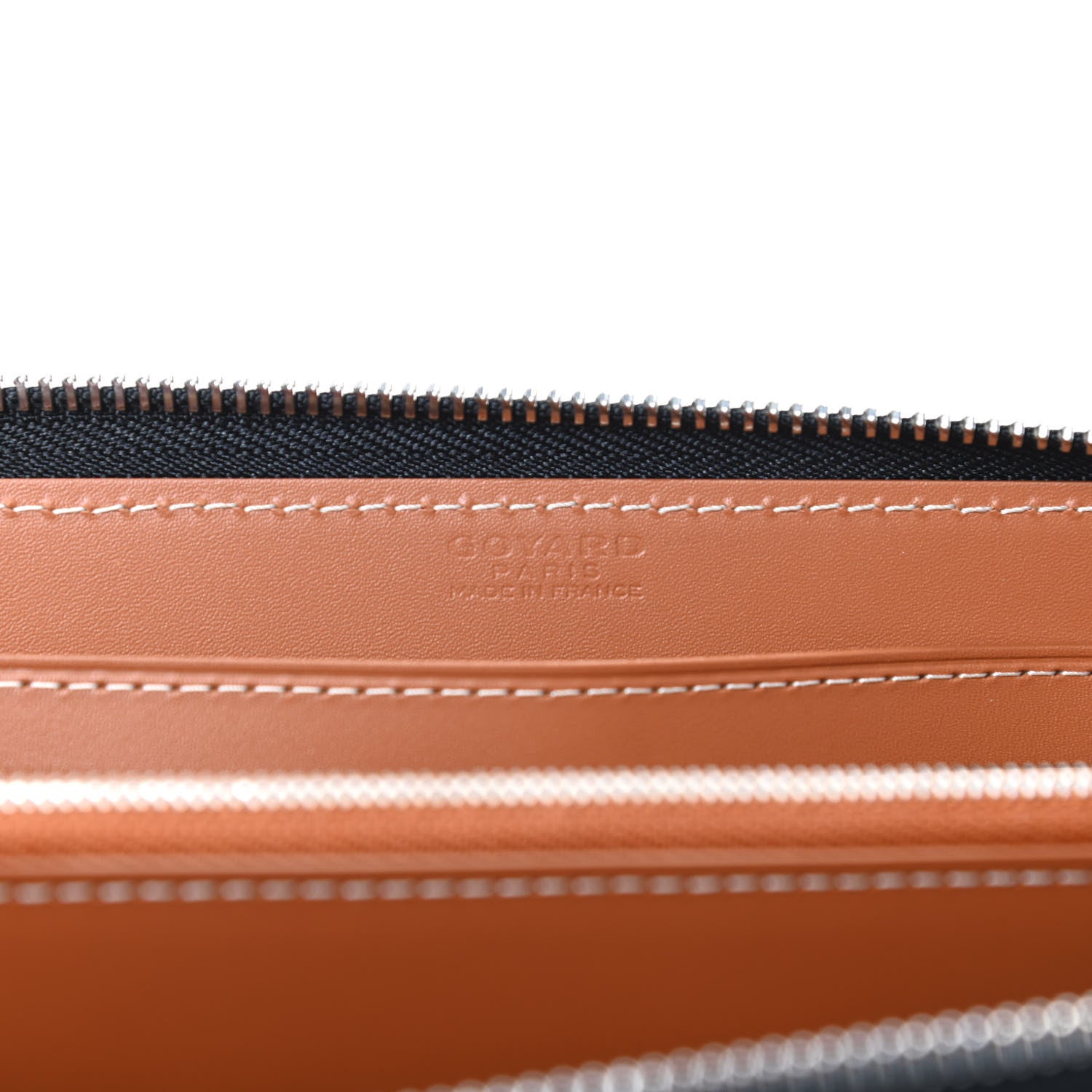 Goyard Goyardine Matignon Zip Around GM Wallet Black Gold 6 of 7
