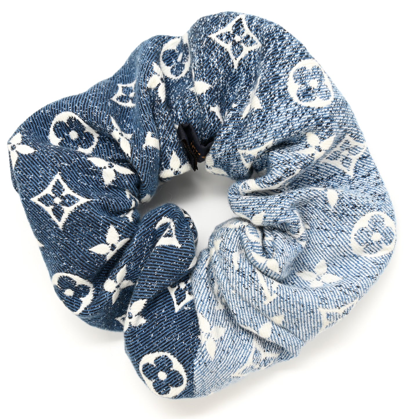 Cotton Denim Chouchou Scrunchy Bleu