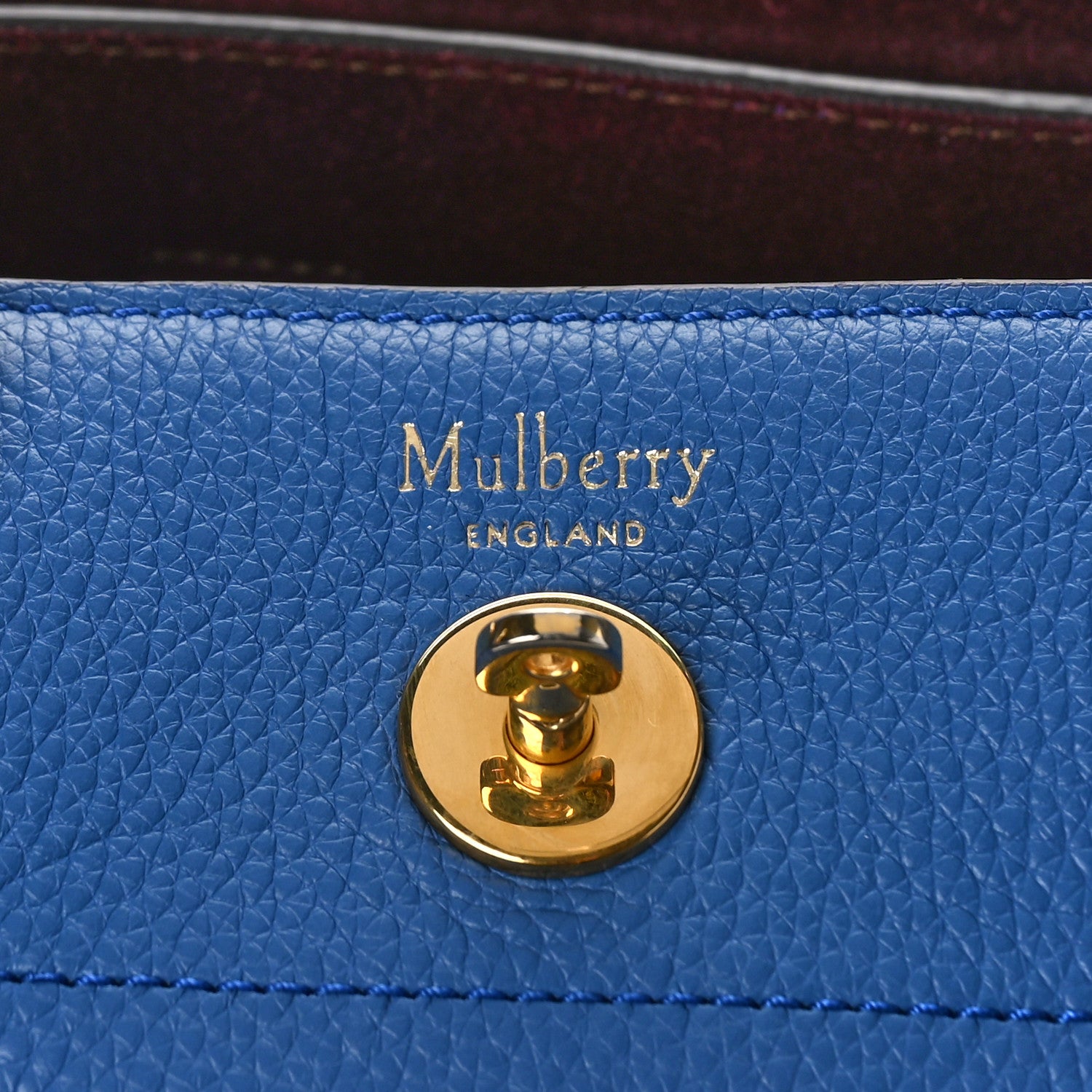 Mulberry Classic Grain Calfskin Small Bayswater Porcelain Blue 6 of 14