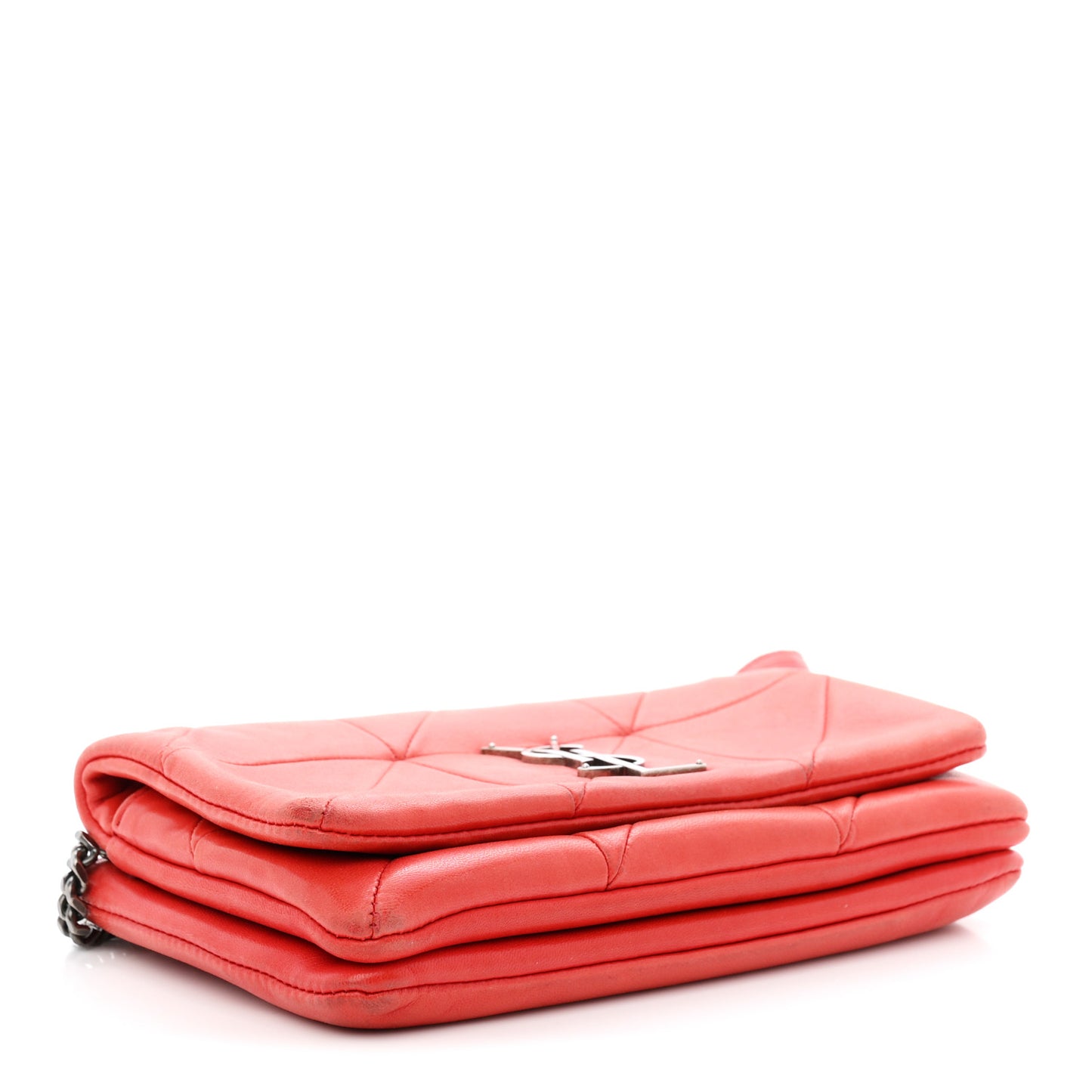 Lambskin Patchwork Monogram Jamie Chain Wallet Red