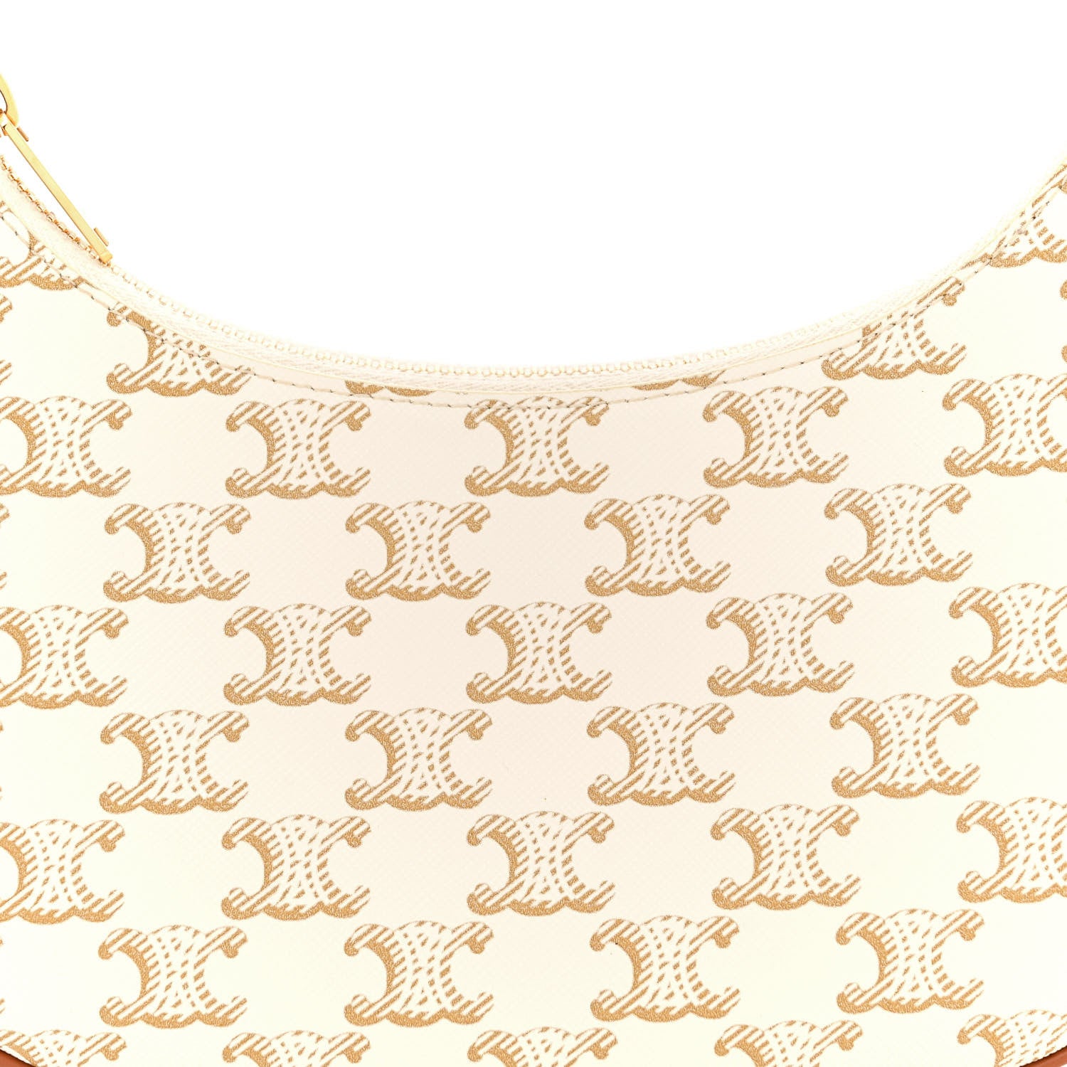 Celine Canvas Calfskin Ava Triomphe Shoulder Bag White 9 of 16