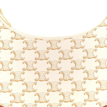 Celine Canvas Calfskin Ava Triomphe Shoulder Bag White 9 of 16
