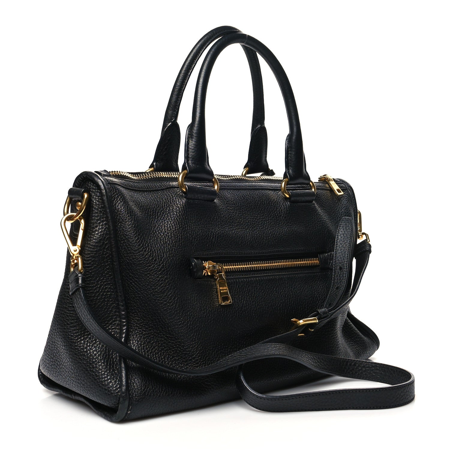 Prada Vitello Daino Shopping Satchel Black 3 of 14