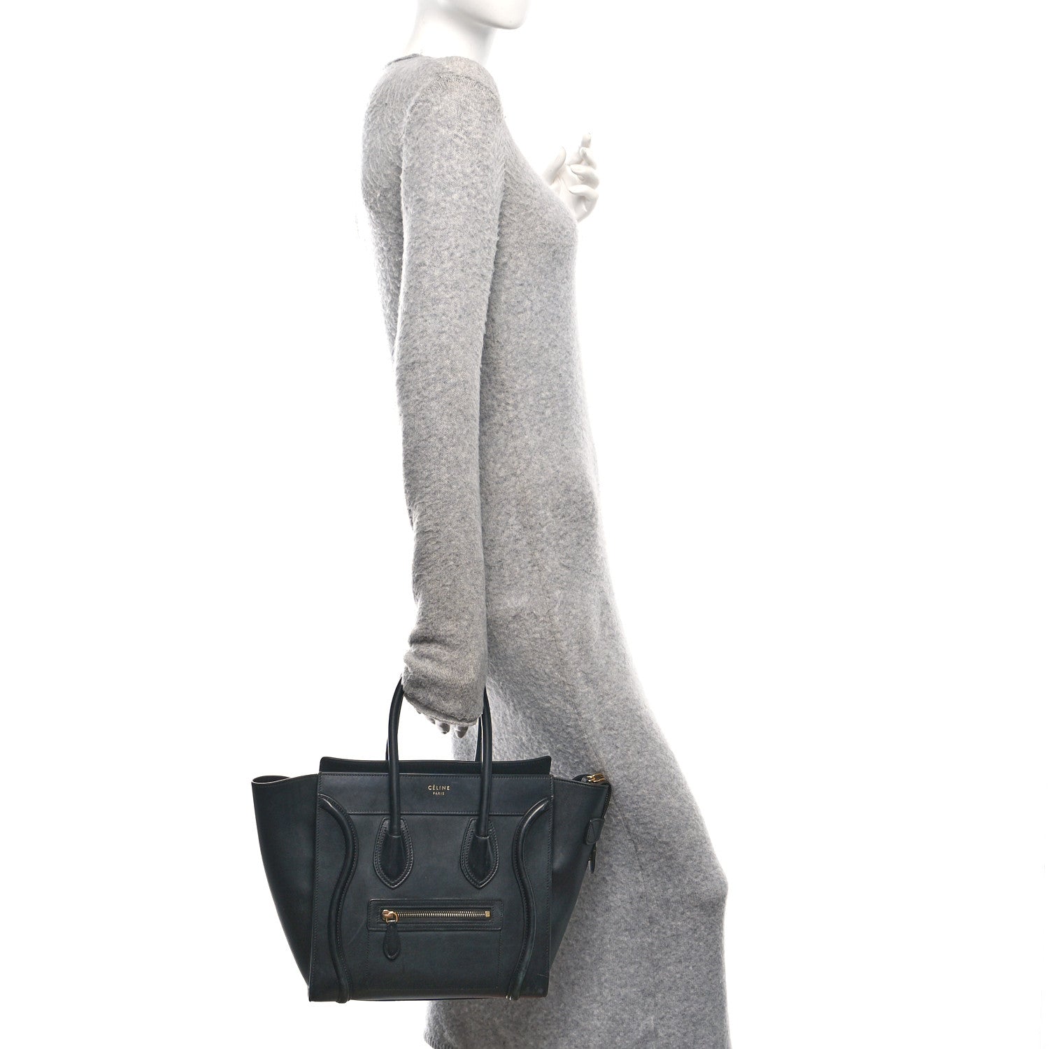 Celine Smooth Calfskin Micro Luggage Black 2 of 11
