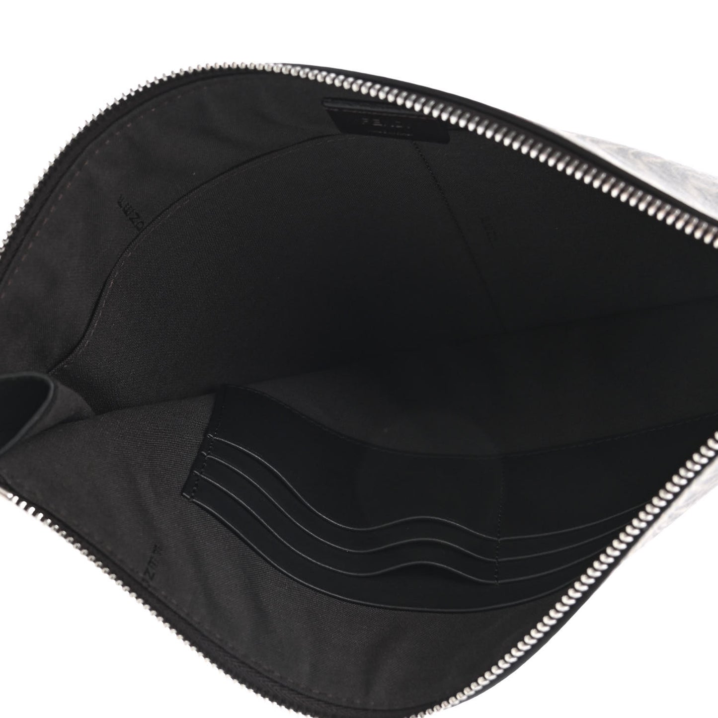 X SARAH COLEMAN Vitello Grace Light Micro FF Vertigo Embossed Flat Clutch Maya Black