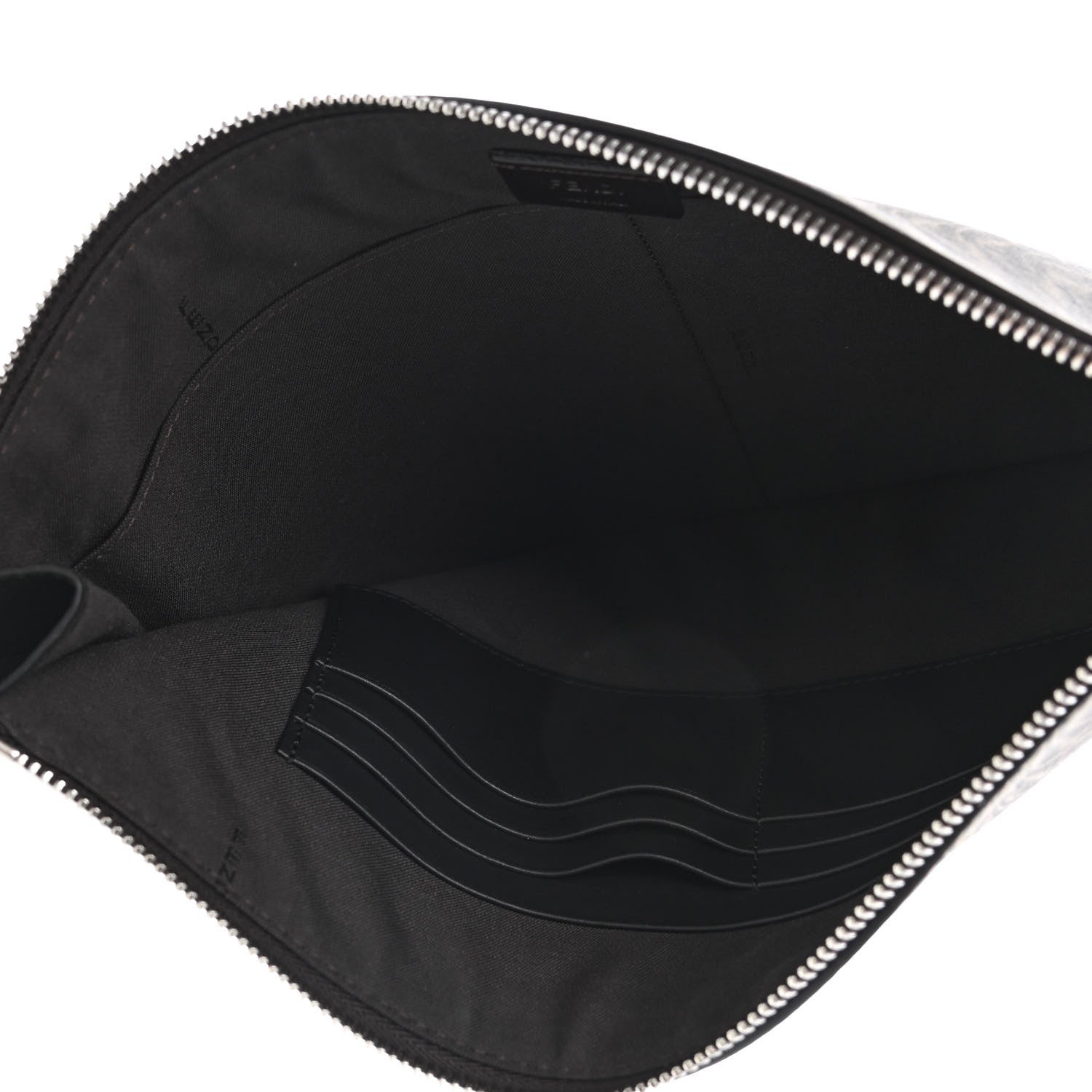 Fendi X SARAH COLEMAN Vitello Grace Light Micro FF Vertigo Embossed Flat Clutch Maya Black 5 of 7
