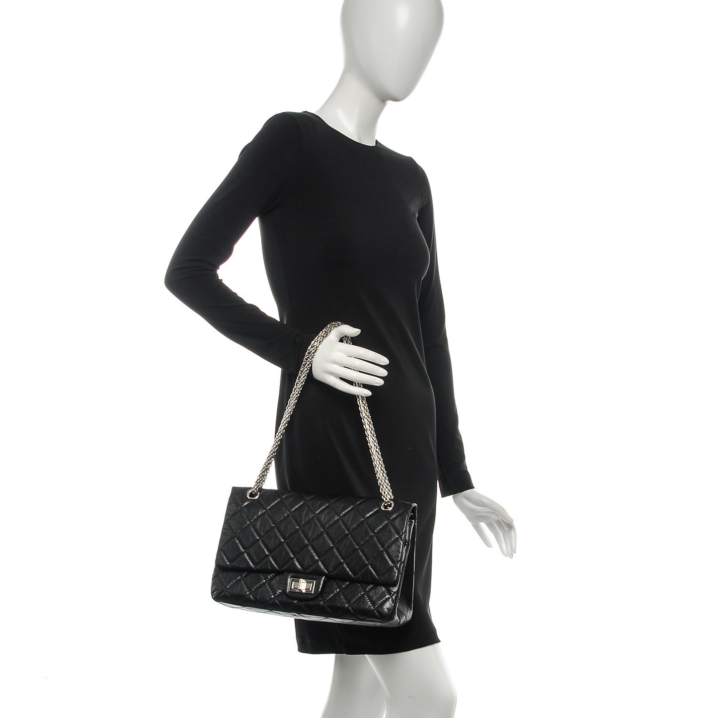 Aged Calfskin Quilted Mobile Art 2.55 Reissue 227 Flap Black