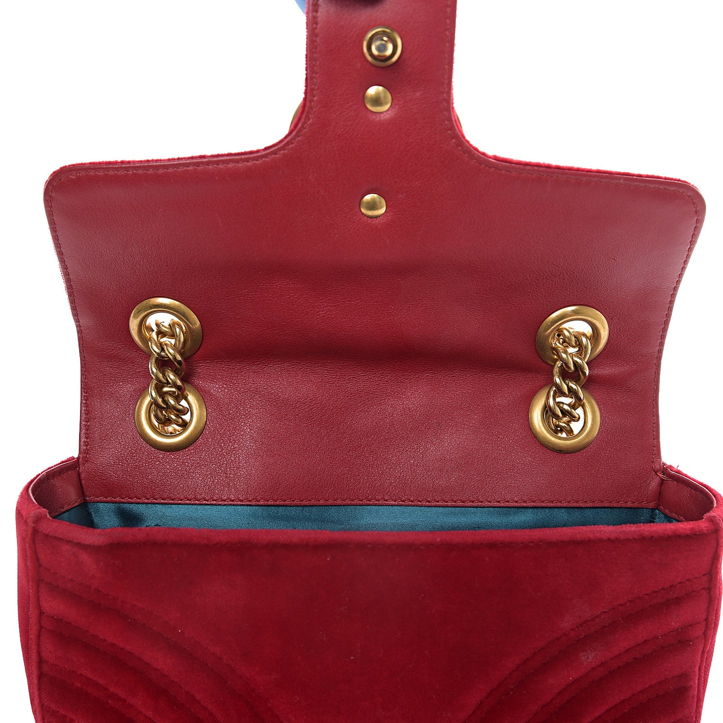 Velvet Matelasse Mini GG Marmont Shoulder Bag Hibiscus Red