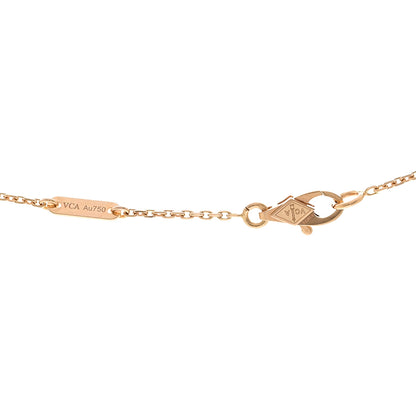 Van Cleef & Arpels 18k Rose Gold Carnelian Sweet Alhambra Heart Pendant Necklace 4 of 5