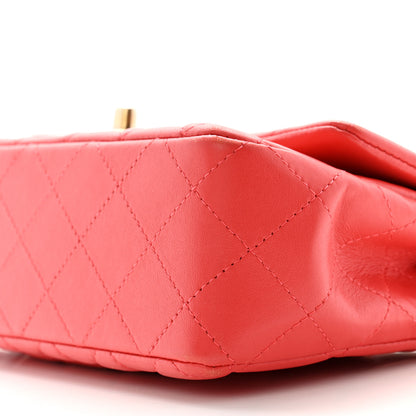 Chanel Lambskin Quilted Mini Rectangular Flap Red 10 of 11